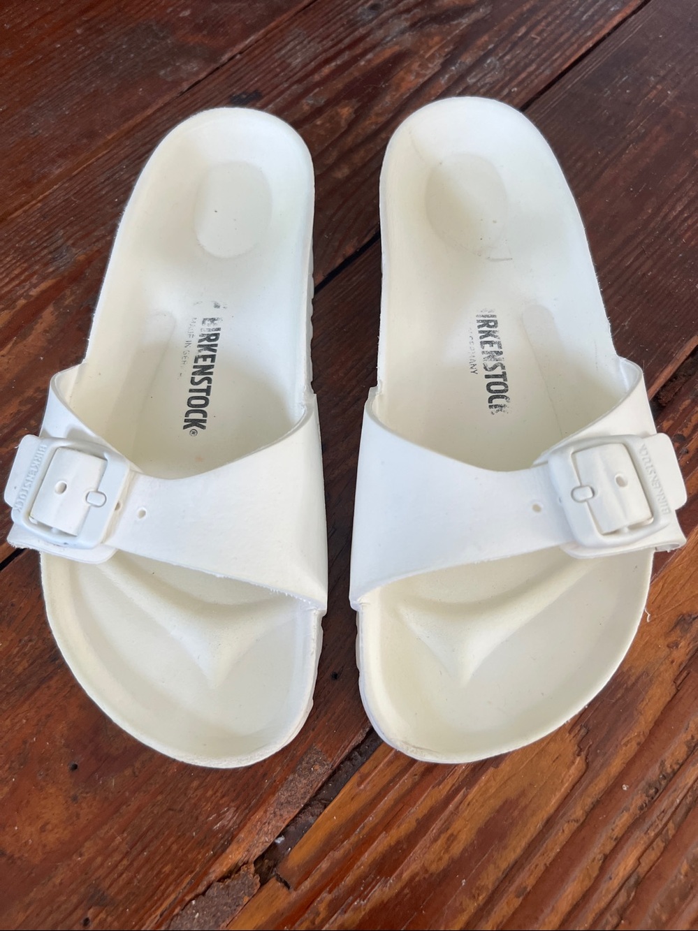 Birkenstock 39 white foam slides GUC
